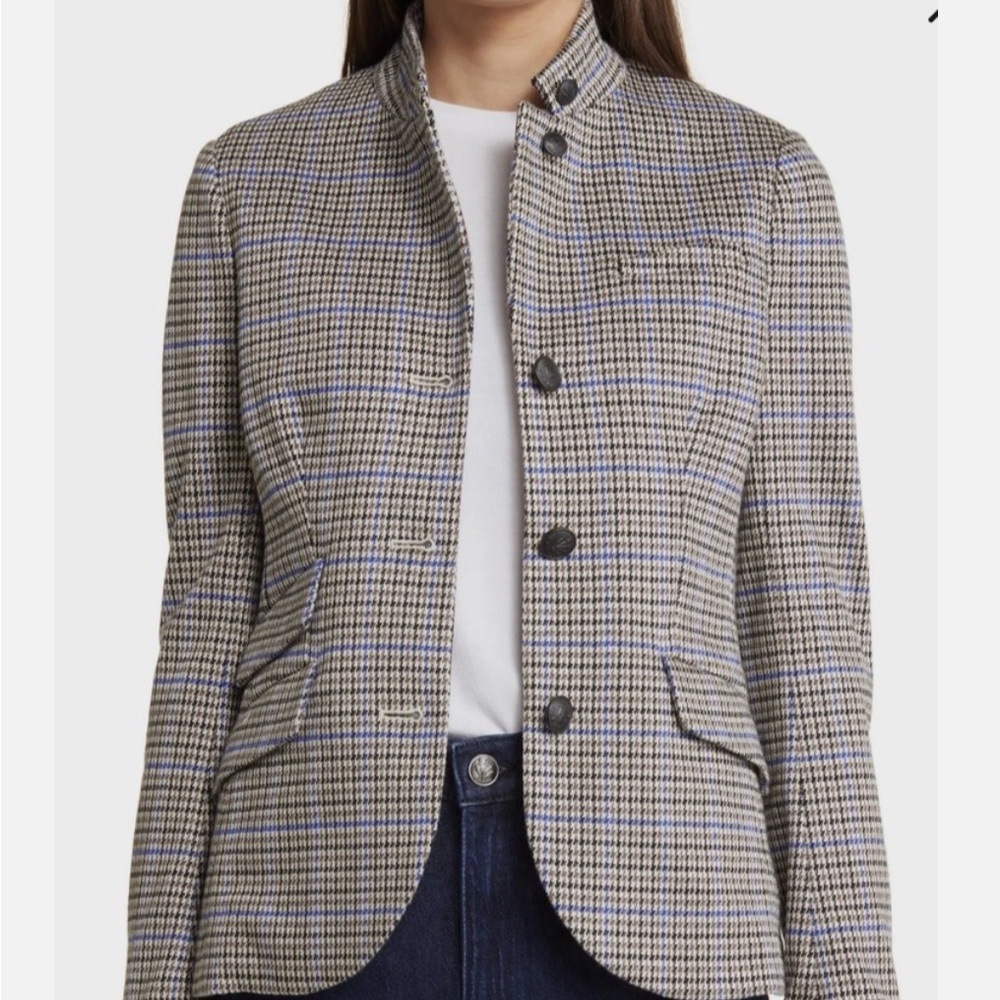 Rag & Bone Checkered Blazer in Brown, Black, and Blue